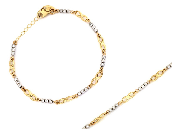 Elementowa złota bransoletka z nieskończonością