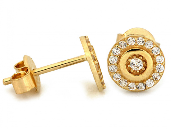 Małe kółeczka z cyrkoniami kolczyki sztyfty