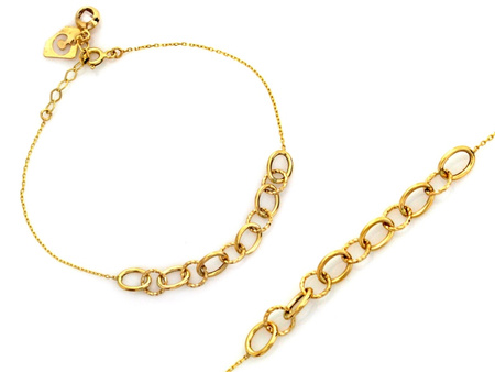 Bransoletka złota łańcuszkowa z delikatnym kółeczkami