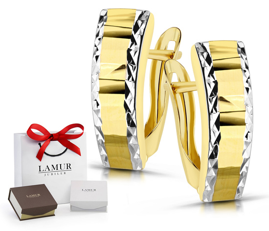 Złote kolczyki 375 diamentowane - klasyczne