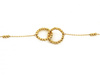 Złota bransoletka dwie obrączki i kuleczki