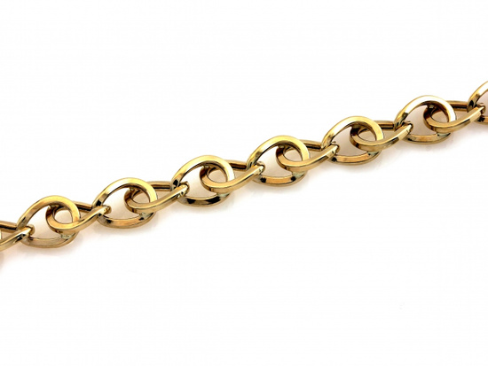 Złota bransoletka gruba przeplatane duże ogniwa