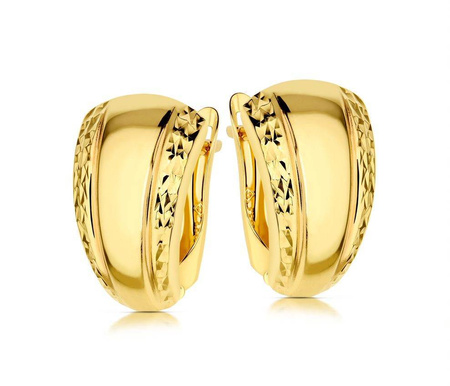 Złote kolczyki 375 diamentowane - klasyczne