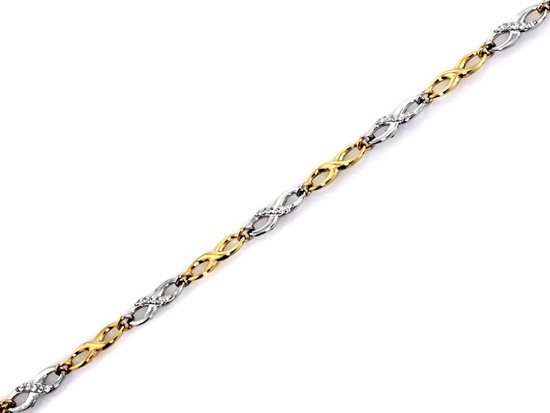 Bransoletka z dwukolorowych złotych nieskończoności