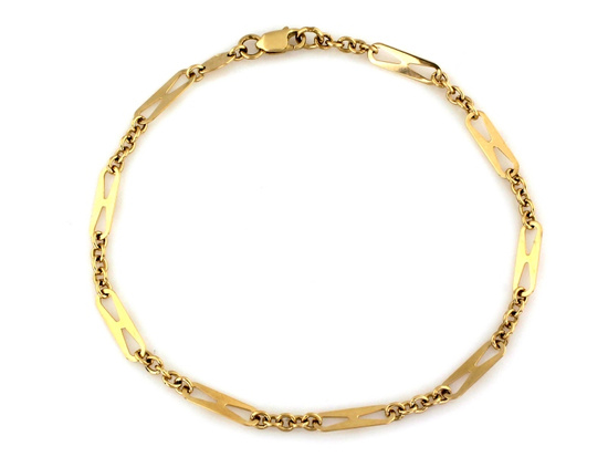 Bransoletka złota modna oryginalna na czasie