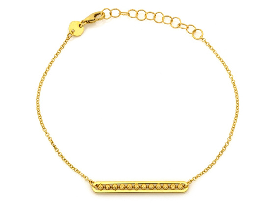 Bransoletka złota sztywna wstawka z kulkami