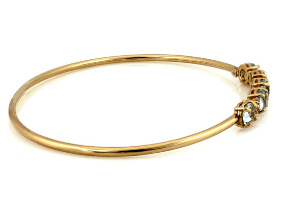 Bransoletka złota sztywna z topazami naturalnymi