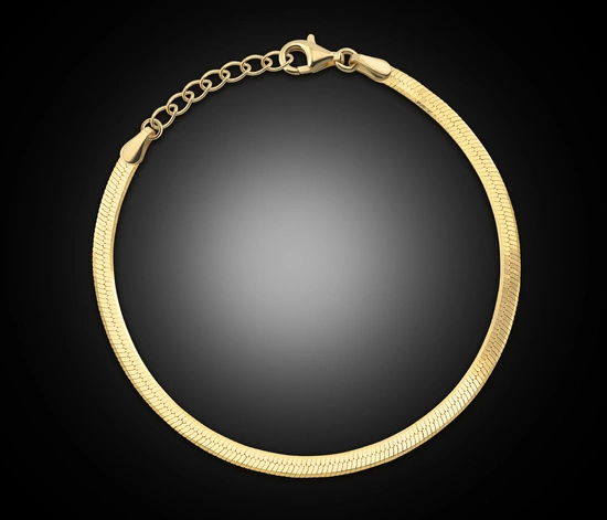 Złota bransoletka 585 elegancka taśma, żmijka