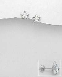 Kolczyki srebrne 925 Swarovski - gwiazdki
