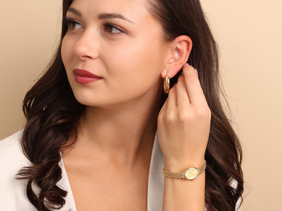 Kolczyki złote podwójne owalne