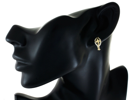 Kolczyki złote angielskie zapięcie delikatne zdobione cyrkoniami