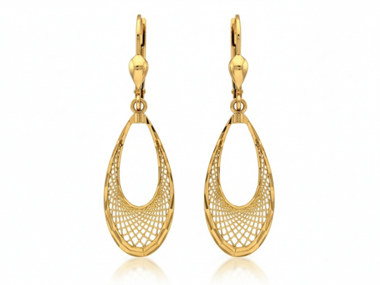 Kolczyki złote wiszące ażurowe