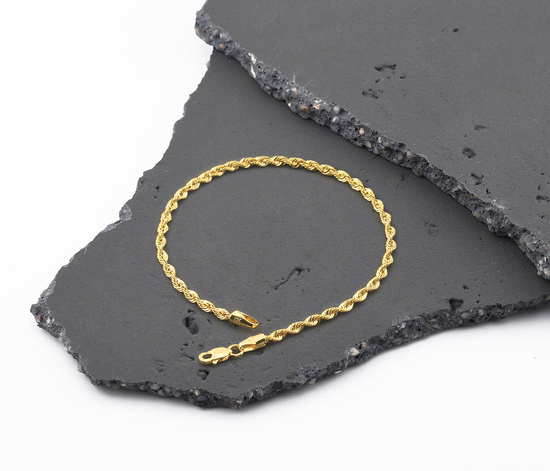 Złota bransoletka 585 kordel korda