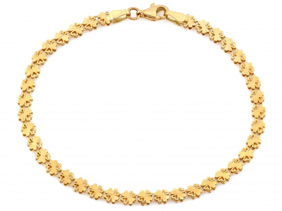 Złota bransoletka z małych koniczynek