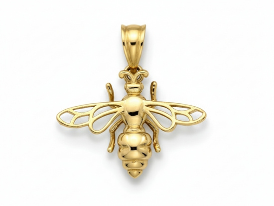 Złota zawieszka osa owad wisiorek