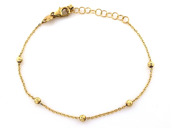 Bransoletka złota łańcuszkowa z kulkami