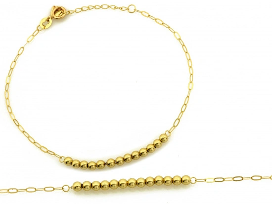 Subtelna  złota bransoletka z kuleczkami