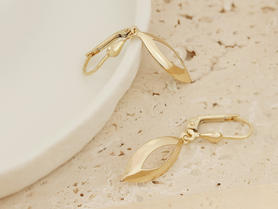 Kolczyki złote wiszące długie ruchome