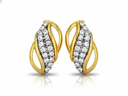 Damskie kolczyki złote z cyrkoniami