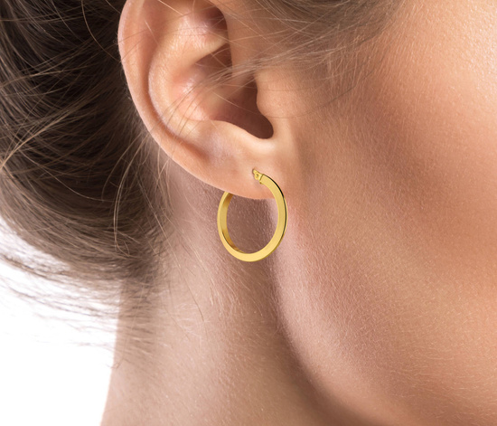 Złote kolczyki koła 375 - 25 mm