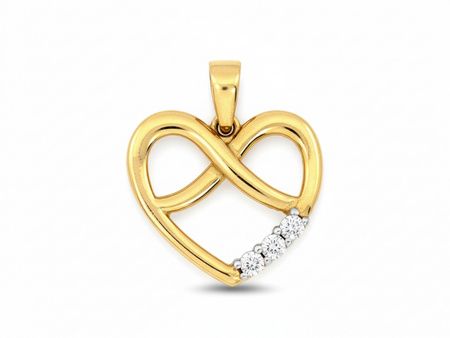 zawieszka złota serce z nieskończonością