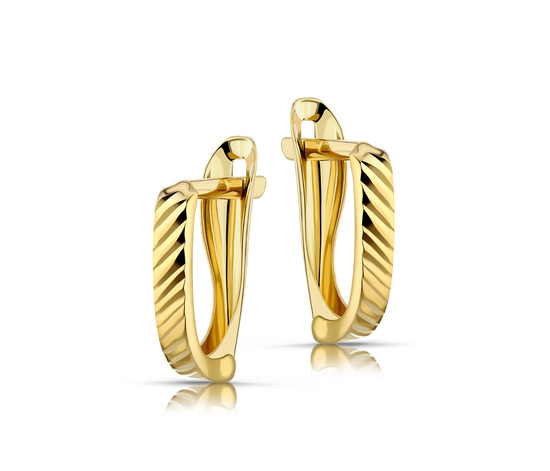 Złote kolczyki 585 diamentowane - klasyczne