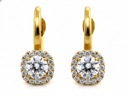 Złote kolczyki angielskie z cyrkoniami