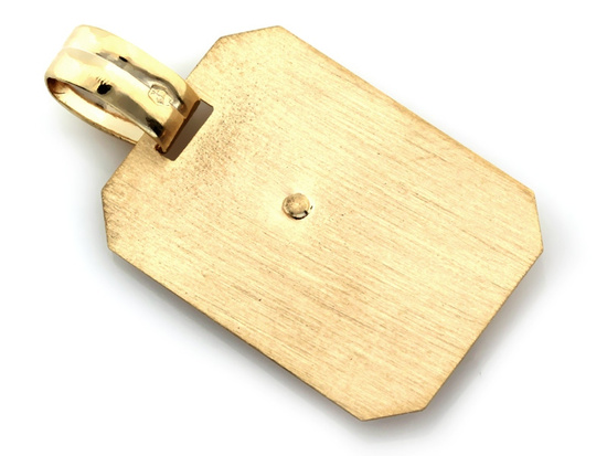 Zawieszka złoty krzyżyk na blaszce możliwy grawer