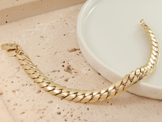 Gruba złota bransoletka unisex