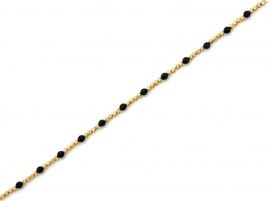 Bransoletka złota z kulkami i onyksami