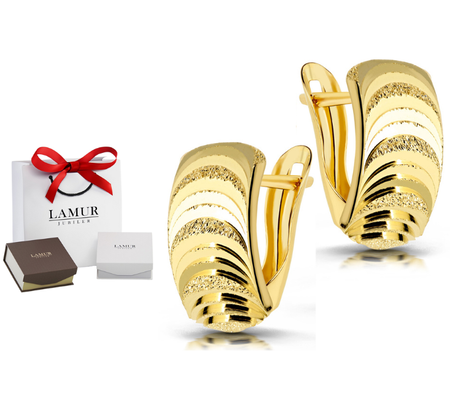 Złote kolczyki 585 diamentowane - klasyczne