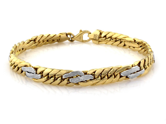 Bransoletka złota dwukolorowa gruby splot