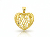 Zawieszka złota ażurowe serce przestrzenne błyszczące