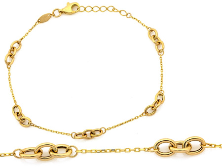 Bransoletka złota delikatna subtelna z ozdobami