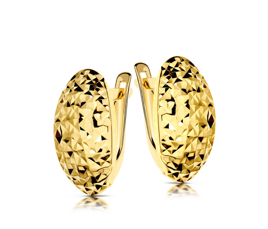 Złote kolczyki 585 diamentowane - klasyczne