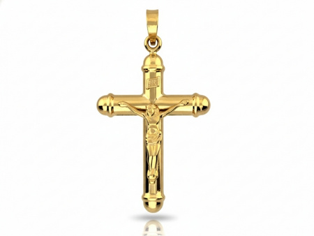 Krzyżyk złoty z wizerunkiem zawieszka