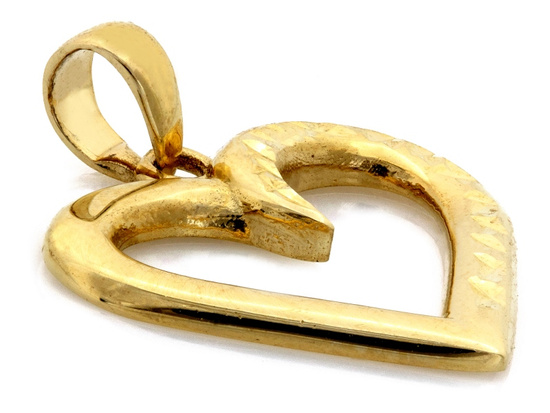 Zawieszka złota serce błyszczące kontur