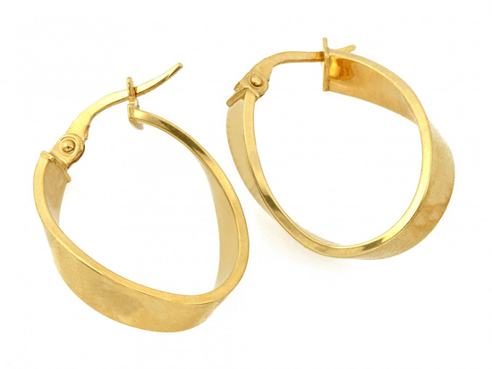 Kolczyki złote owalne skręcone