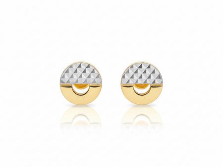 Kolczyki złote okrągłe diamentowane