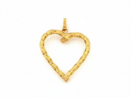 Zawieszka złota duże serce kontury wisiorek