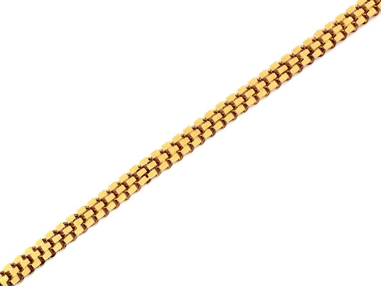 Złota bransoletka bez kamieni elementowa taśma