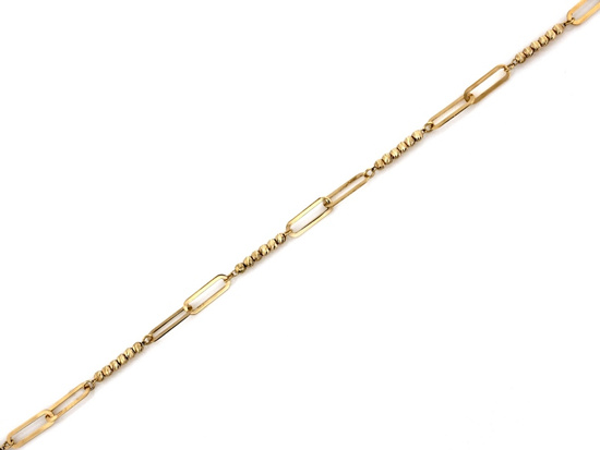 Bransoletka złota modna z kuleczek i dużych ogniw