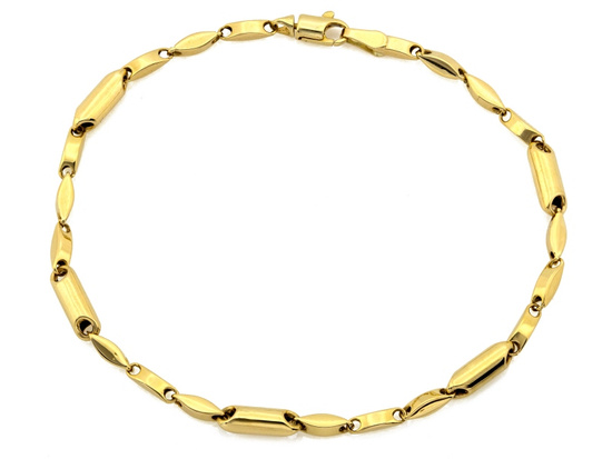 Bransoletka złota z dmuchanych tłoczonych elementów