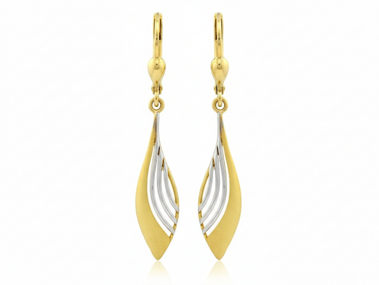 Wiszące kolczyki ze złota