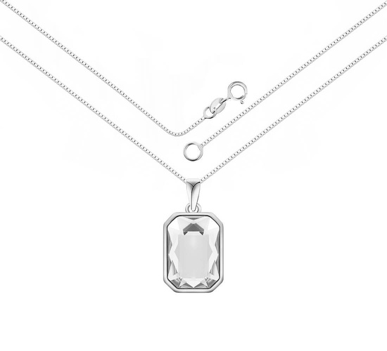 Naszyjnik srebrny 925 Swarovski - prostokąt