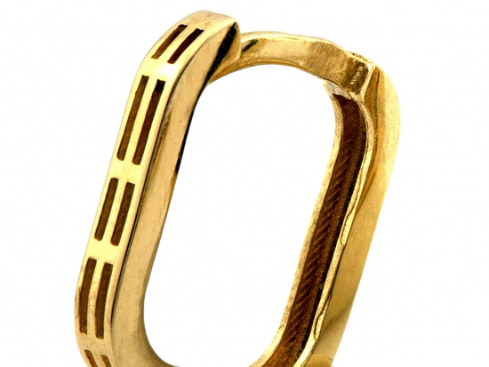 Kolczyki złote angielskie kwadratowe zdobione