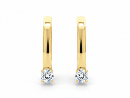 Kolczyki złote angielskie z cyrkonią