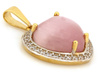 Zawieszka złota serce z różowym kwarcem i cyrkoniami