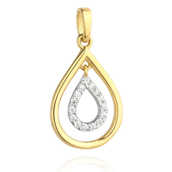 Złota zawieszka 585 - łezka