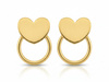 Kolczyki złote na sztyfcie kółeczko z sercem